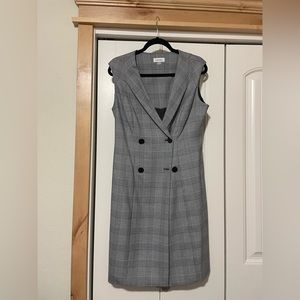 Calvin Klein Houndstooth Plaid Dress